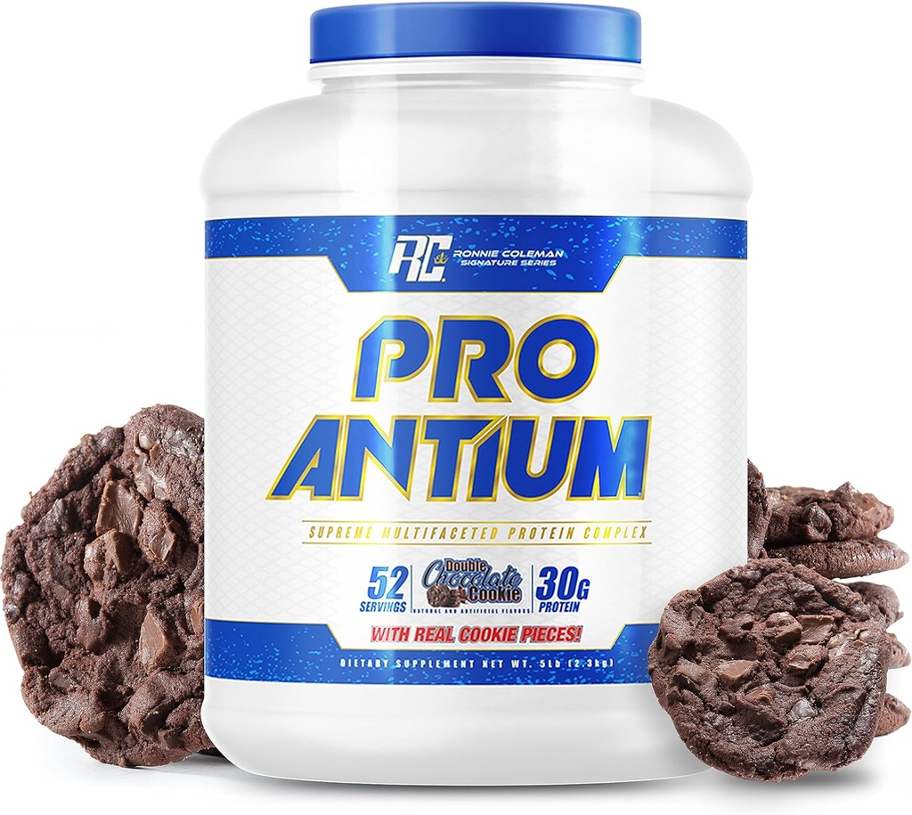 Ronnie Coleman Signature Serie Pro-Antium Whey Protein Pulver mit BCAA und EAA, Kreatin für Erholung und Lean Muskelunterstützung, 30g Protein pro Servierung, Double Chocolate Cookie, 5 Lb