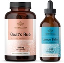 HERBAMA Goat's Rue and Lemon Balm Kit - Bundle von 1200 mg Goat's Rue Capsules & Lemon Balm Liquid Drops 4 fl oz - Vegan, Non-GMO, Sugar & Alcohol-Free - 2 Pack