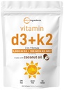 Micro Ingredienti Vitamina D3 5000 IU + K2 MK-7 100 mcg, 300 Softgels | Virgin Coconut Oil | 2-in-1 Supporto | Facile da ingoiare, Non OGM
