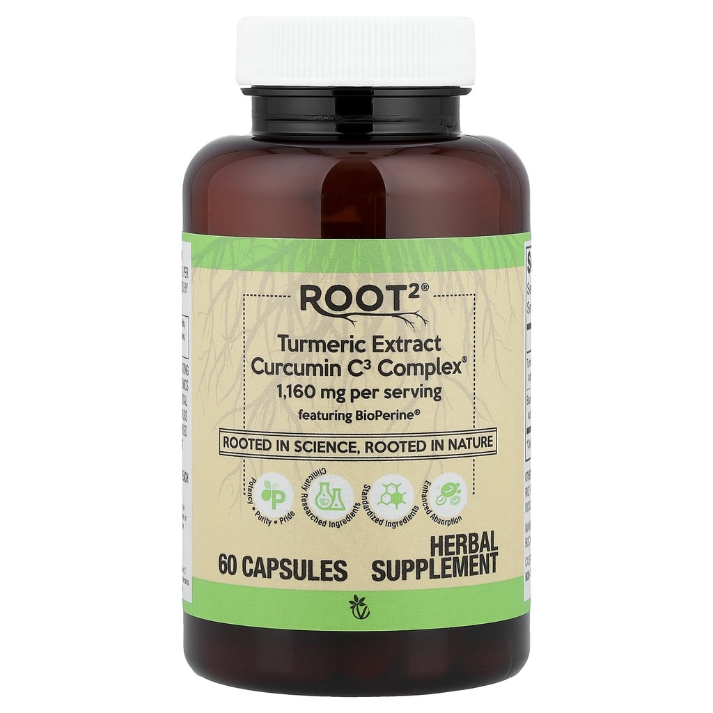 Complexe Curcumine C3 extrait de Vitacost avec bioperine - 1 160 mg par portion - 60 capsules