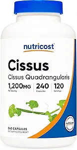 Nutricost Cissus Quadrangularis (1200mg) 240 Capsule - 120 Serve, Senza Glutine, Non OGM e Per vegetariani