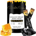Shilajit Honey Sticks, Himalayan Shilajit Honey Sticks, Pure Himalayan Resina, Honey & Saffron, 30 Bastoncini ad alto assorbimento per energia, resistenza e sostegno cognitivo