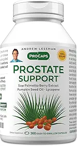 ANDREW LESSMAN Prostate Support Supplemento per la salute degli uomini, 360 Softgels, No Additivi - Saw Palmetto per gli uomini, Olio di semi di zucca, Licopene, Omega-3 per la salute della prostata, urinaria, funzione della vescica