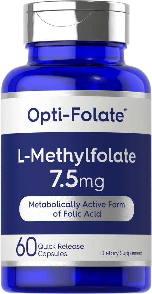 Carlyle L Methylfolat 7,5 mg | 60 Kapseln | Optimiert und aktiviert | Nicht-GVO, Glutenfrei | Methylfolat, 5-MTHF | von Opti-Folat