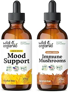 Wild & Organic Mood Unterstützung Tinkture 4 fl oz & Immune Pilz Tinktur