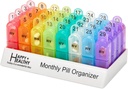 Monatliche Pille Organizer 2 Mal pro Tag, 30 Tage Pille Box AM PM, Morgen und Nacht Ein Monat Pille Box Organizer mit täglich abnehmbar 31 Tage Pille Organizer und Organisierung Tray