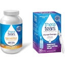 TheraTears 1200mg Omega 3 Supplement für Augenernährung, Bio Flaxseed Triglycerid Fischöl und trockene Augentherapie Schmierende Augentropfen für trockene Augen, Konservierungsfreie Augentropfen