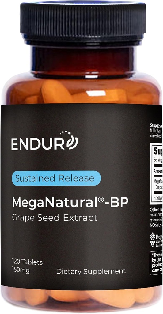 MegaNatural BP, Grape Seed Extract Ergänzungen mit Sustained-Release California Grape Seed Extract Kräuterergänzungen für optimierte Absorption & unterstützt Energie, 150 mg, 120 Tabletten
