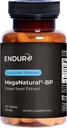 MegaNatural BP, Grape Seed Extract Supplements with Sustain-release California Grape Seed Extract Herbal Supplements for Optimized Absorption & Supports Energy, 150 mg, 120 compresse
