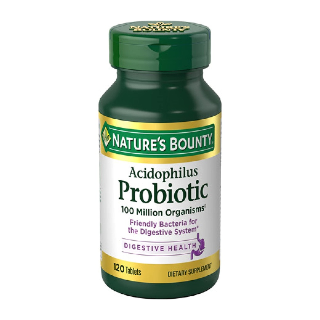 Lactobacillus Acidophilus Probiotic Supplemento - Probiotico giornaliero per la salute delle donne/maschi, 100 milioni di organismi, vegetariano, 1 servizio al giorno, 120 compresse