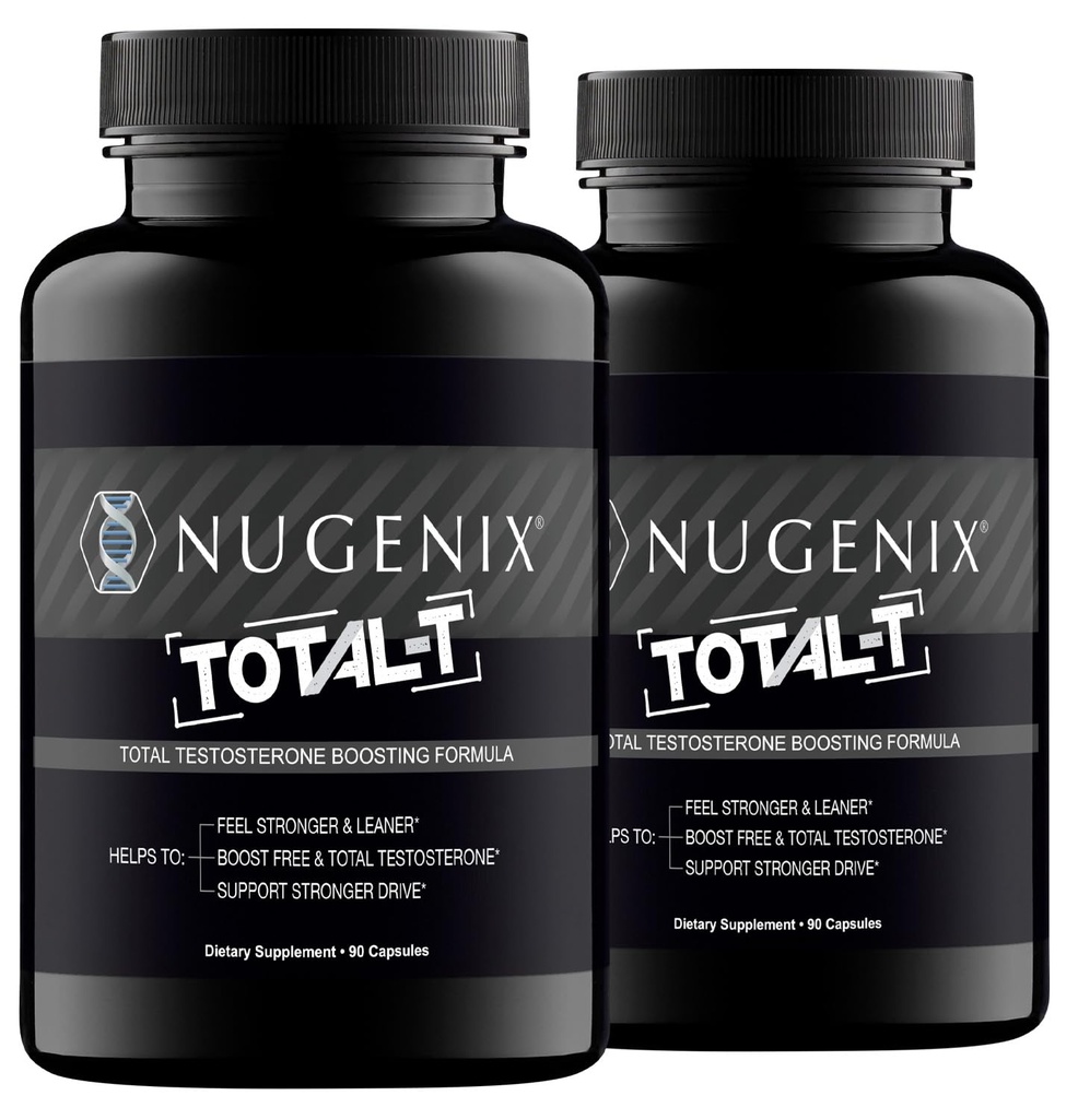 Supplément de booster Nugenix Total-T, gratuit et total testostérone pour les hommes, 180 comtes