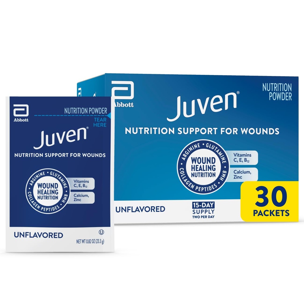 Juven Therapeutic Nutrition Drink Powder einschließlich Collagen Peptide, Aminosäuren und HMB für Wound Healing Support, Unflavored, 30 Pakete