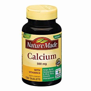Natur gemacht Kalzium, 500 mg, Mit Vitamin D, Tabletten, 130 Graf (Pack von 3)