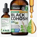 BIO KRAUTER Black Cohosh Root Tincture - Vegan Black Cohosh ergänzt Frauen Unterstützung - Alkohol und Zucker kostenlos - 2 Fl.Oz.