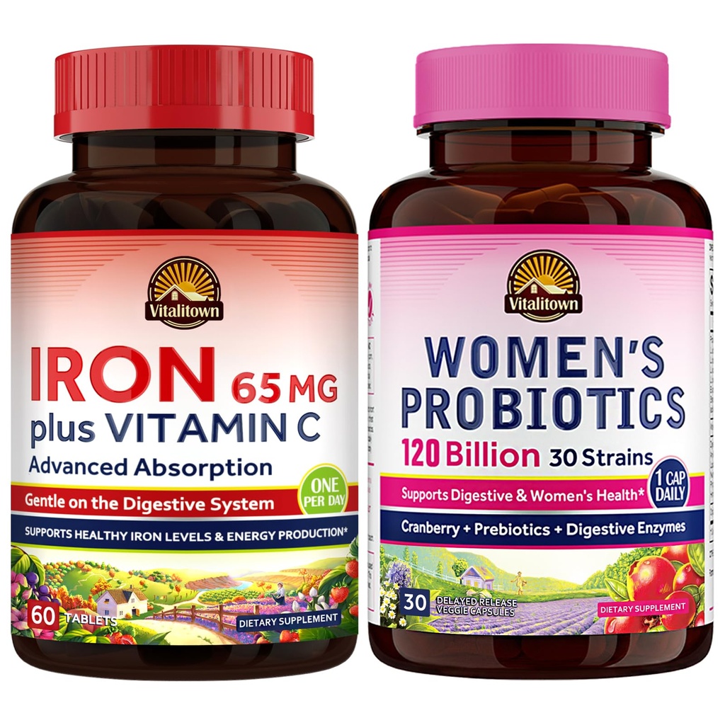 Vitalitown Probiotici e Supplemento al Ferro da stiro Bundle