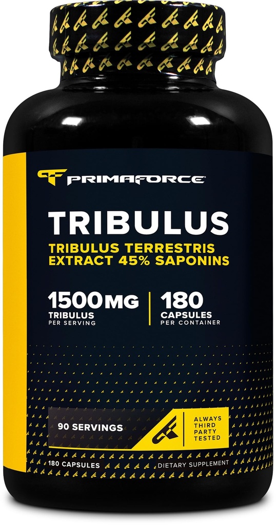 Primaforce Tribulus Terrestris Extrait Capsules (180 capsules) - 90 portions / 1 500mg Tribulus par portion, supplément de Tribulus à base de plantes pour les hommes et les femmes