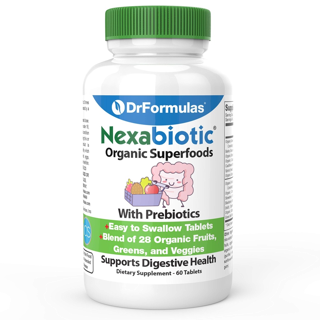 DrFormulas fibre prébiotique biologique pour le soulagement de la constipation.