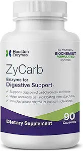 Houston Enzymes ZyCarb – 120 capsule | Professionalmente formulato per sostenere la digestione di amidi, carboidrati e zuccheri | potenziato con lattasi enzima per intolleranza al lattosio