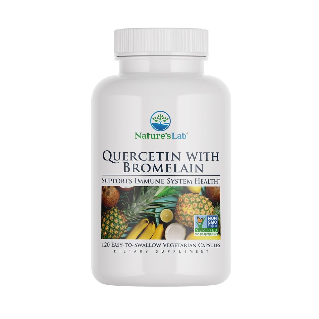 Nature's Lab Quercetin Bromelain - Non GMO, Gluten Free - 120 Kapseln