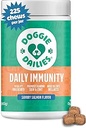 Doggie Dailies Omega 3, Salmon Oil & Nutrienti per la pelle, Coat & Allergy Support (Salmone, 225 Soft Chews)