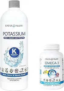 Eniva Liquid Ionic Potassium (32oz) and Omega-3 Fish Oil (60 caps) Boost Metabolic Function, Energy and Immune System