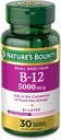Vitamina B12 di Nature's Bounty, Dual Layer Dietary Supplement, Quick Release and Extended Release, Supporta il metabolismo energetico e la salute del sistema nervoso, 5000mcg, 30 compresse