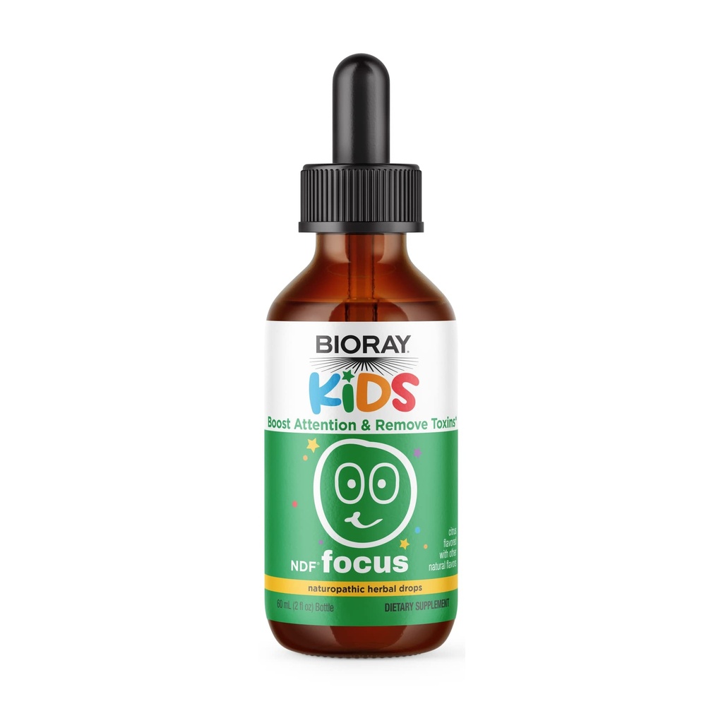 BIORAY Kids NDF Focus, Citrus - 2 fl oz - Unterstützt kognitive Funktion, verbessert Clarity & Promotes Steady Energy Levels - Non-GMO, Vegetarisch, Glutenfrei - 1-2 Monate Versorgung