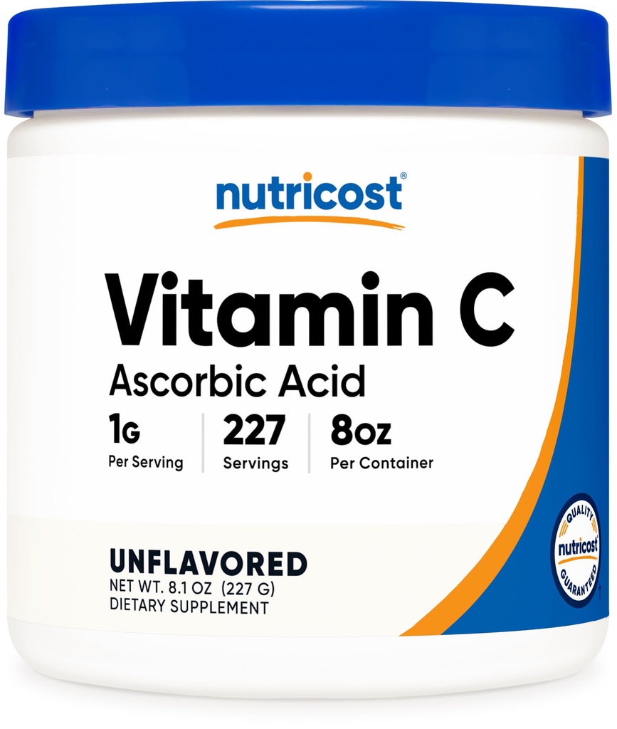 Nutricost Ascorbic Acid Powder (Vitamin C) 0,5 LBS (8 Unze)