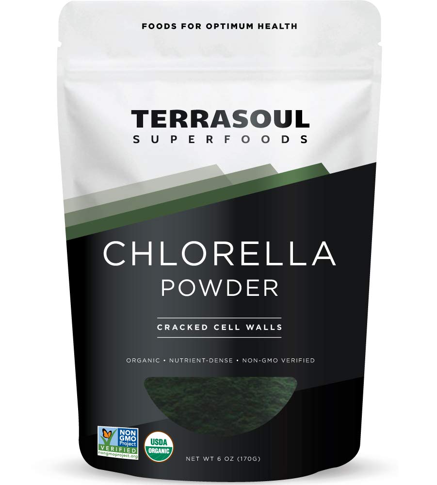 Terrasoul Superfoods Poudre de Chlorella biologique (murs de cellules craquées), 6 onces