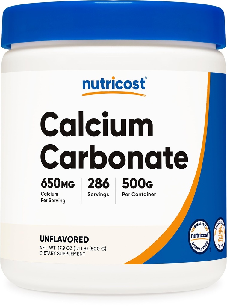 Polvere di carbonato di calcio di Nutricost 500 Grammi