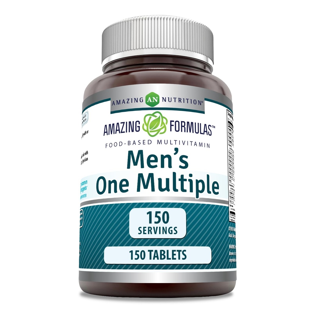 Erstaunliche Formeln Männer eine Multivitamin-Ergänzung | Lebensmittelbasierte | 150 Tabletten | Perfekte Mischung von Vitaminen, Mineralien & Probiotics | Non-GMO | Gluten-Free | Made in USA
