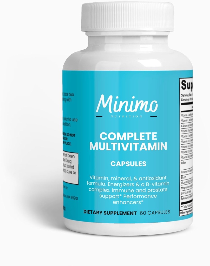 Multivitaminico completo + immunità Boost, 60 capsule, 3 ° partito testato, supplemento giornaliero per gli uomini, donne, adulti, senza glutine, non OGM, 30 Serve