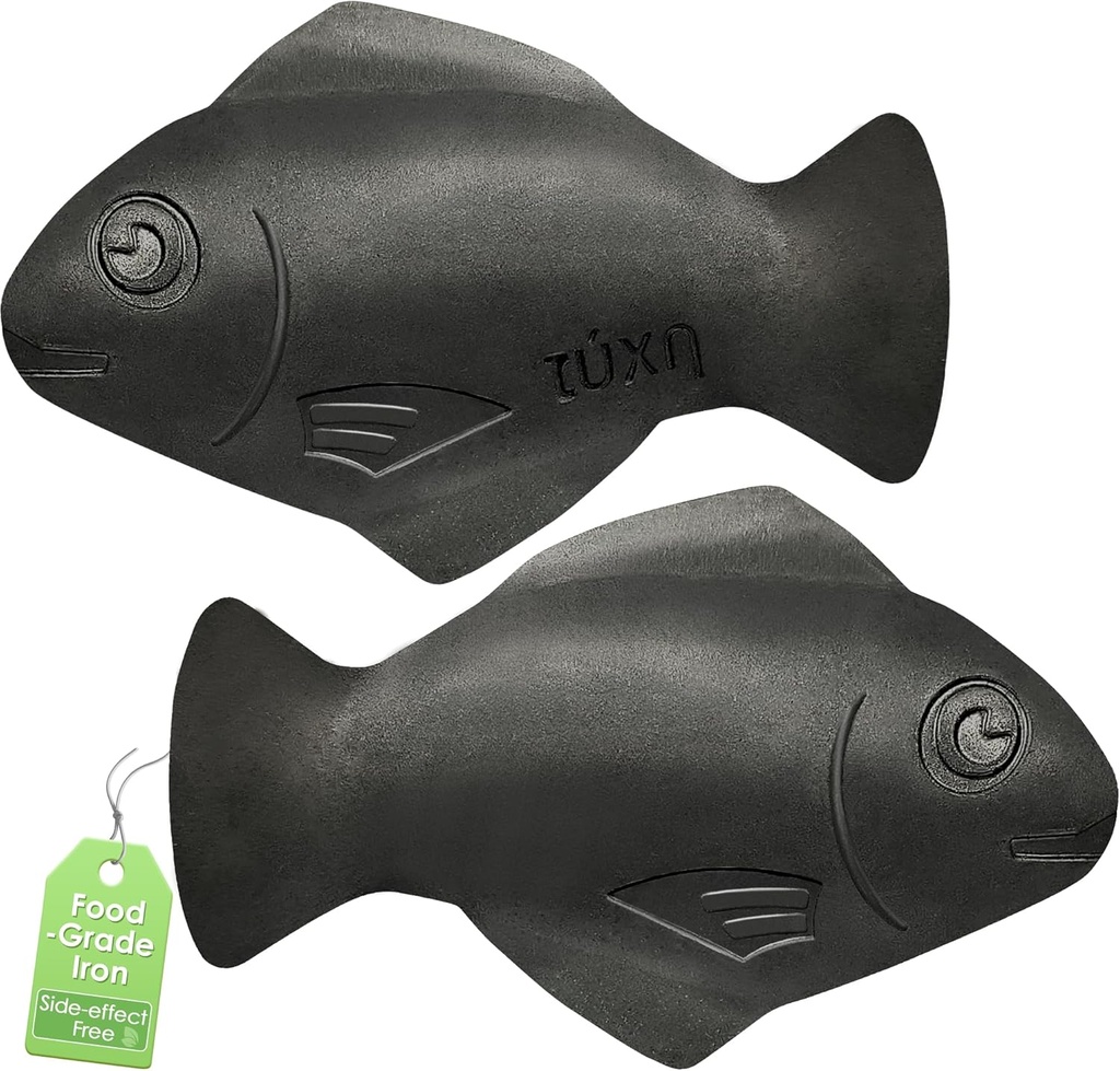 Poisson en fer, 2 paquets Poisson en fer pour la carence en fer, une source naturelle de fer, outil de cuisine sécuritaire pour ajouter le fer à l'alimentation et à l'eau, réduit le risque de carence en fer, supplément de fer idéal pour l'anémie et les végétaliens