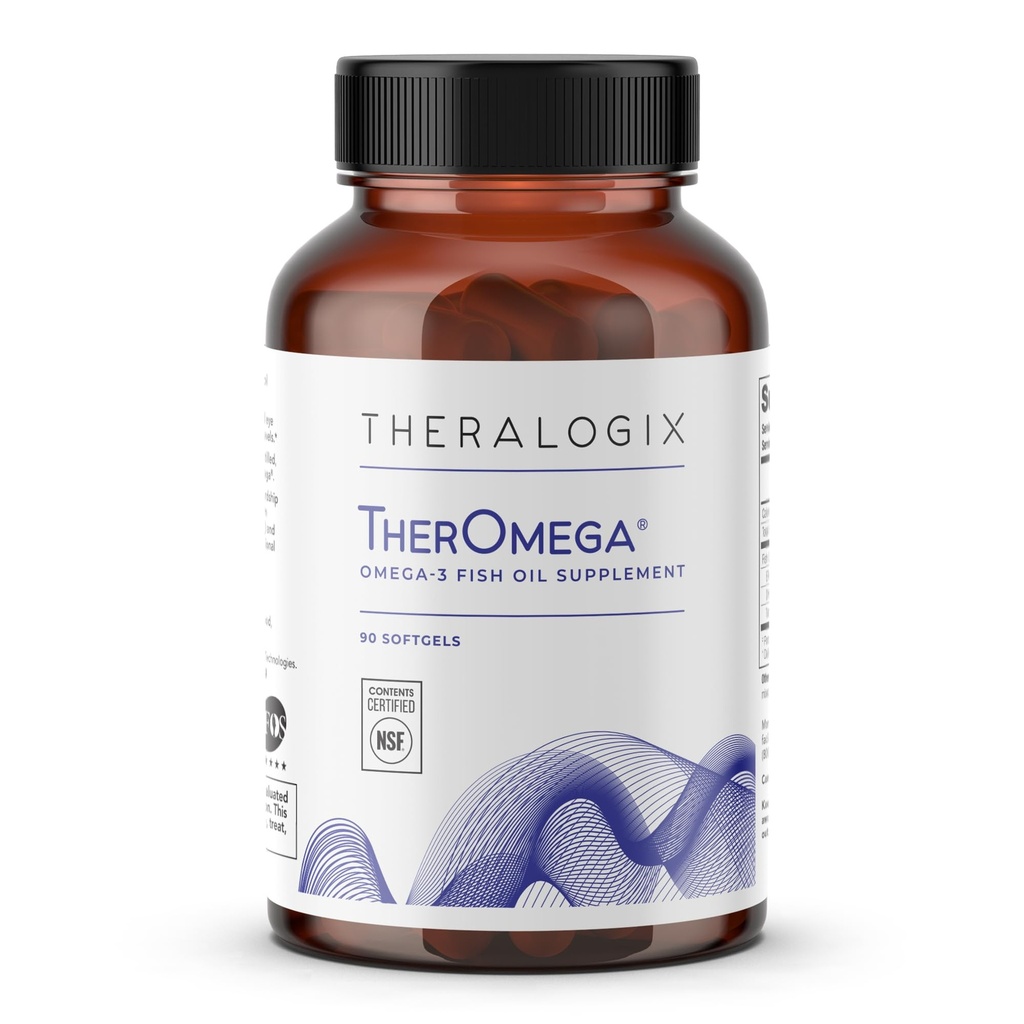Theralogix TherOmega Omega-3 Fish Oil Supplement - Unterstützt Herz, Gehirn, Immun- & Gelenke Gesundheit* - 700 mg DHA & EPA von Wild Alaska Pollock - Sustainable Sourced - NSF Certified - 90 Softgels