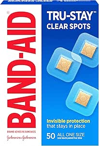 Band-Aid Brand Tru-Stay Clear Spots Bandagen für diskrete Erste Hilfe, All One Size, 50 Count