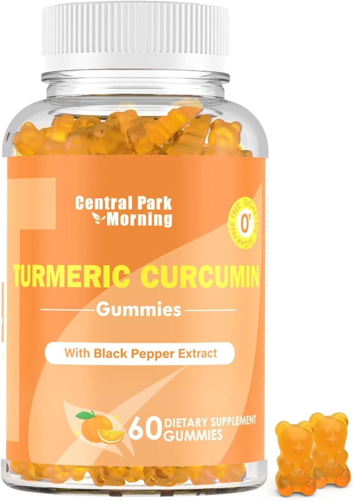 Gummie curcumina curcuma, Supporto articolare ad alta resistenza Gummies con curcumina curcuma, Vegan Non OGM, Integratore alimentare, 60 Conte
