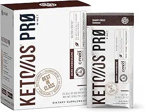 Pruvit Keto//OS Pro Dark Chocolate + MCT chetoni - Keto//OS Pro Supplemento per il potenziamento dell'energia, una migliore digestione e aiuta a combattere il processo di invecchiamento - 20 Pack