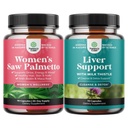 Bundle di palmetto di sega ad alta resistenza per donne e fegato Cleanse Detox & Repair Formula - DHT Blocker Thickening Hair Vitamins for Hair Loss for Women - Silymarin Milk Thistle Liver Detox 70 Capsule