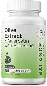 Estratto di foglie di oliva Balancebreens & Quercetin 400mg con Bioperine, 60 capsule - Booster di immunità