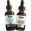 Zeolite Detox & Lions Mane Drops - Zeolite für Kinder & Erwachsene mit Vitaminen B12 & D, Clinoptilolite Gentle Body Daily Detox Cleanse - Bio Lion's Mane Mushroom Flüssigkeitstropfen für Fokus, Nebel, Gehirn