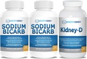 Natriumbicarbonat 650mg Kapseln für Säureentzug, Alkalinität 120 Pillen 2-Pack + Kidney-D Kidney Supplement. Vitamin D Optimiert für Nierenunterstützung.