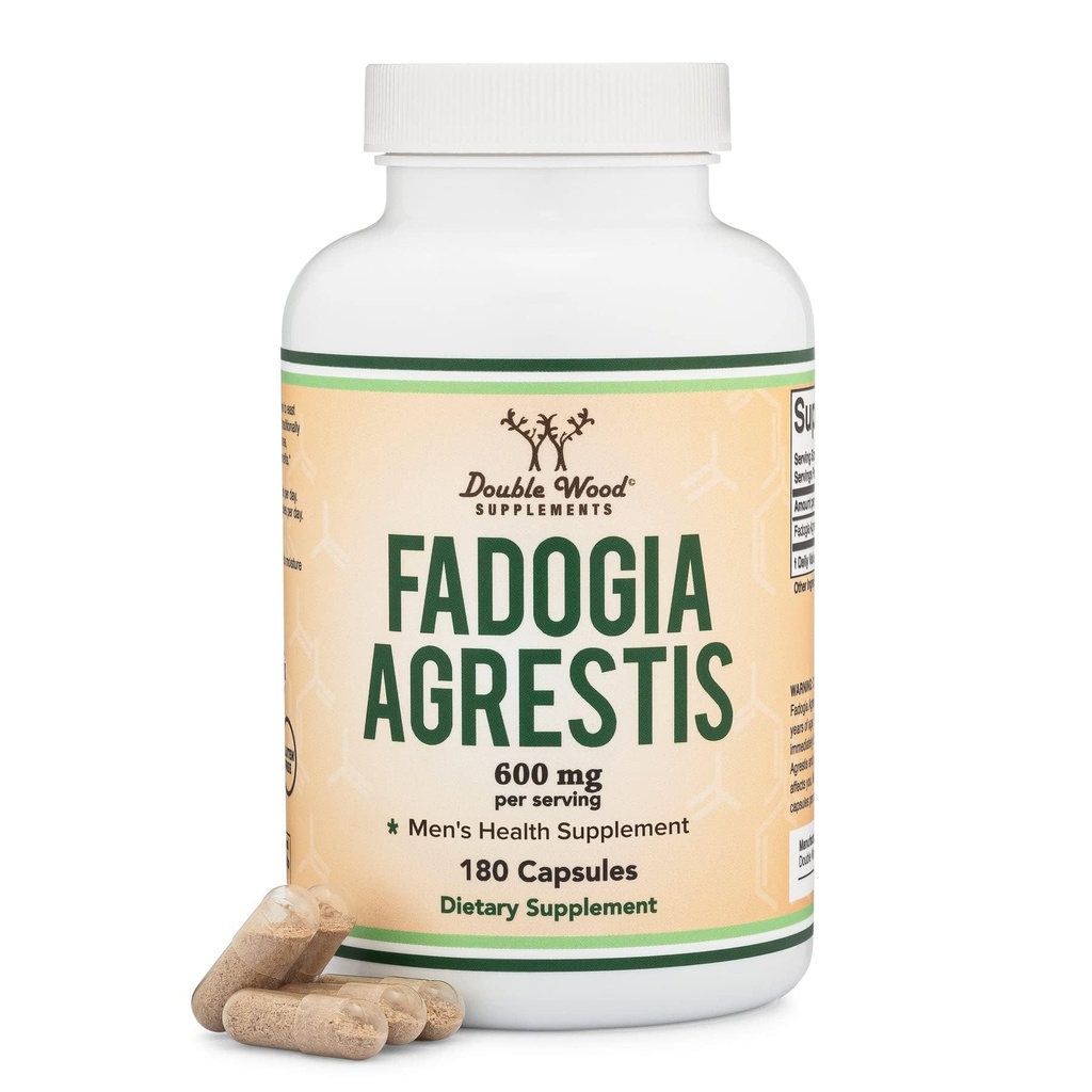 Fadogia Agrestis 600mg pro Servierung (180 Kapseln) Leistungsstarker Extrakt zur Unterstützung sportlicher Leistung (Dritte Partei getestet, Non-GMO, Vegan, Glutenfrei) von Double Wood
