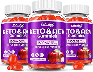 Gummies de vinaigre de cidre de pomme avec B12 B6 – 1500 mg supplément de vinaigre de pomme avec grenade et jus de betterave, végétalien et sans gluten, 180 Gummies pour hommes et femmes