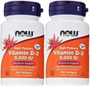 Jetzt Lebensmittel Vitamin D3 5.000 IU, 240 Softgele (Pack von 2)