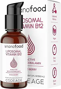 Kodierung flüssiges Vitamin B12 Methylcobalamin-Ergänzung, 2-Monats-Versorgung, Bioverfügbar Methyl B12, Vegan Non-GMO, 2 fl oz