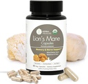 Herbal Treasure Lions Mane Supplément Capsules, fabriqués avec de la poudre de lions biologiques pour les suppléments de clarté mentale et de focus, 800mg Lions Lions Mane Poudre bio Complément de champignons biologiques 90 Caps