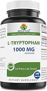 Brieofood L-Tryptophan 1000mg per Serving - 240 Capsule - Supporta Mood e Rilassamento Avvellente