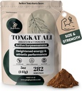 Dschungel-Pulver Tongkat Ali für Männer Pulver 200:1 Extrakt 282 Servierungen 5 Unze Tasche Eurycoma Longifolia Pulverergänzung Tonkat-Ali Pure Longjack Root Traditionelle Mens Gesundheitsunterstützung für Drive Passion