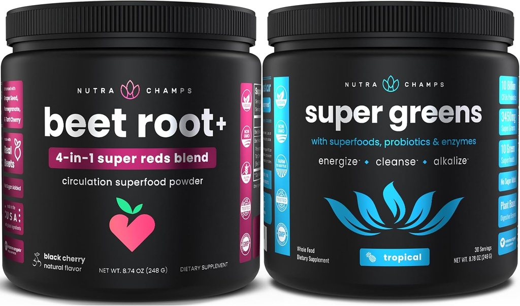 Polvere di radice di barbabietola di NutraChamps - Polvere di Superfood di Verdi