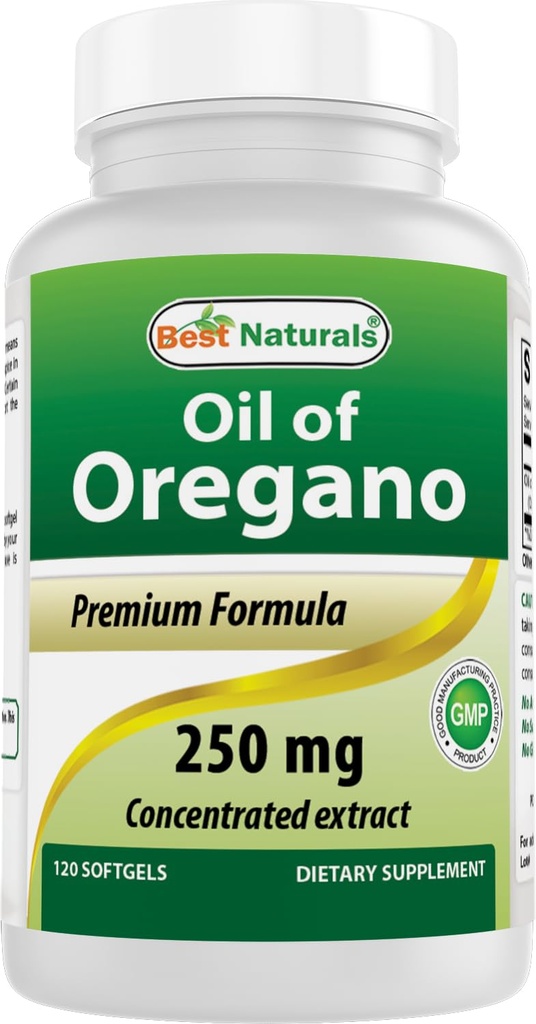 Best Naturals Oregano Öl 250 Mg Softgels, 120Count
